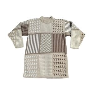 Vintage‎ Colter Bay USA Mens Sweater Tan Brown multi pattern